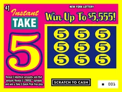 Instant Take 5 $1 scratch-off ticket