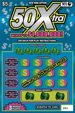 50Xtra $5 scratch-off ticket