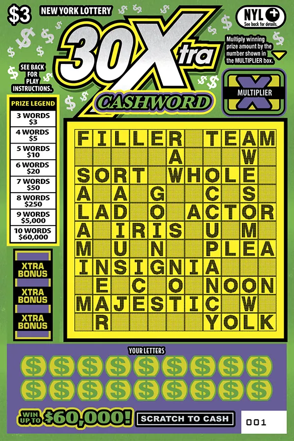 30Xtra Cashword $3 New York scratch-off ticket
