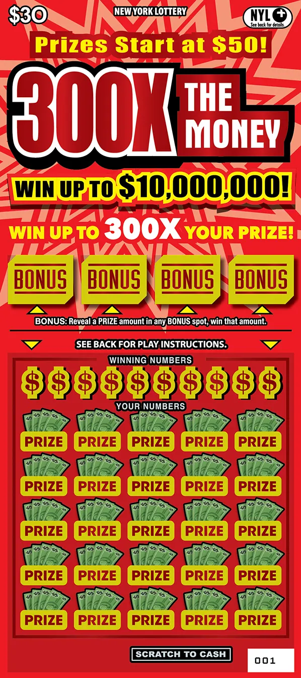300X The Money $30 New York scratch-off ticket