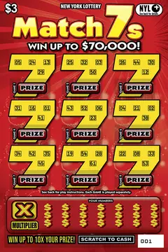 Match 7S $3 scratch-off ticket