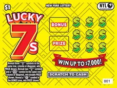 Lucky 7S $1 scratch-off ticket