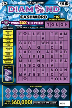 Diamond Cashword $3 scratch-off ticket (image: New York Lottery)