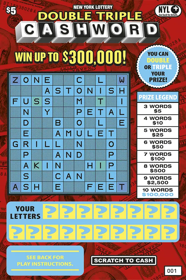 Double Triple Cashword $5 New York scratch-off ticket