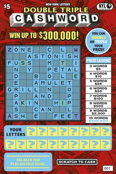 Double Triple Cashword $5 scratch-off ticket (image: New York Lottery)