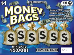 Money Bags $1 scratch-off ticket
