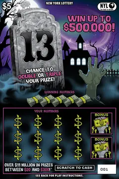 13 $5 scratch-off ticket (image: New York Lottery)