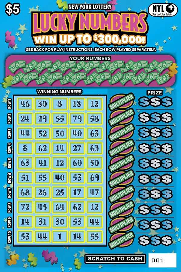 Lucky Numbers $5 New York scratch-off ticket