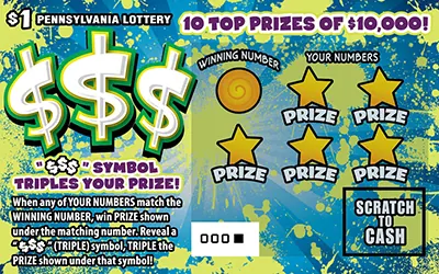 $$$ $1 Pennsylvania scratch-off ticket