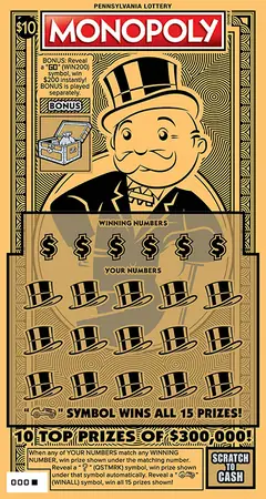 $10 MONOPOLY™ $10 scratch-off ticket