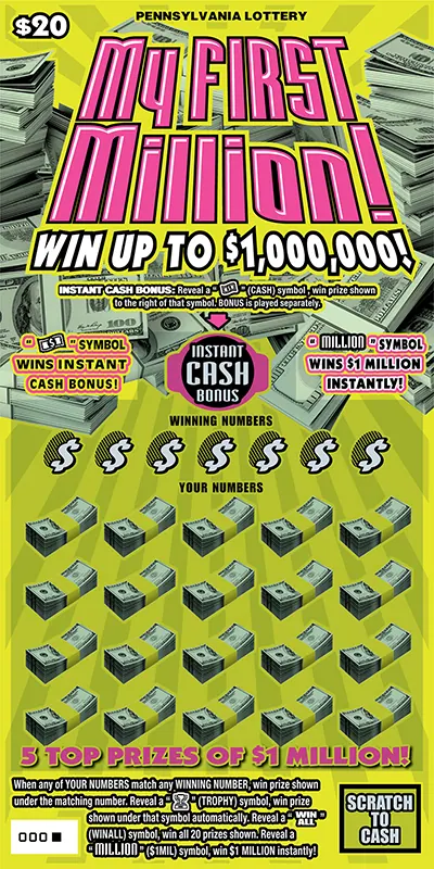 My First Million $20 Pennsylvania scratch-off ticket