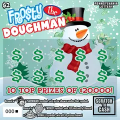 Frosty the Doughman $2 scratch-off ticket