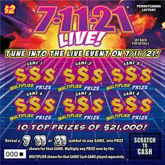 7-11-21® LIVE! $2 scratch-off ticket