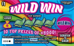 Wild Win $1 scratch-off ticket