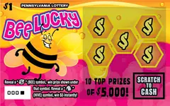 Bee Lucky $1 scratch-off ticket