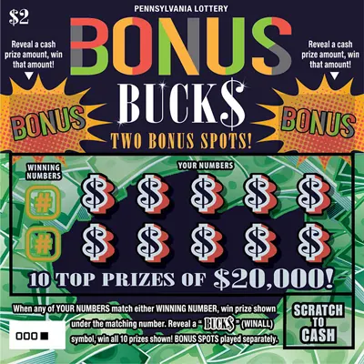 Bonus Buck$ $2 Pennsylvania scratch-off ticket