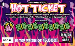 Hot Ticket $1 scratch-off ticket