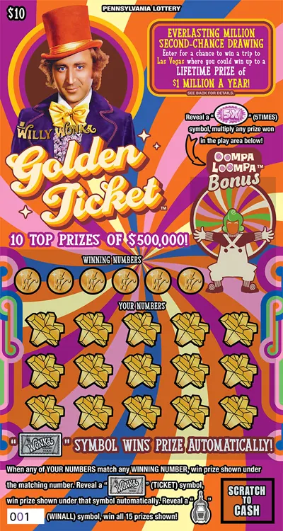 WILLY WONKA GOLDEN TICKET™ $10 Pennsylvania scratch-off ticket