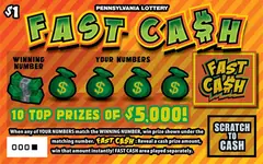 Fast Ca$h $1 scratch-off ticket