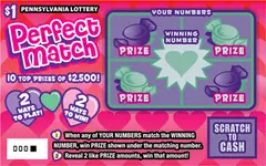 Perfect Match $1 scratch-off ticket