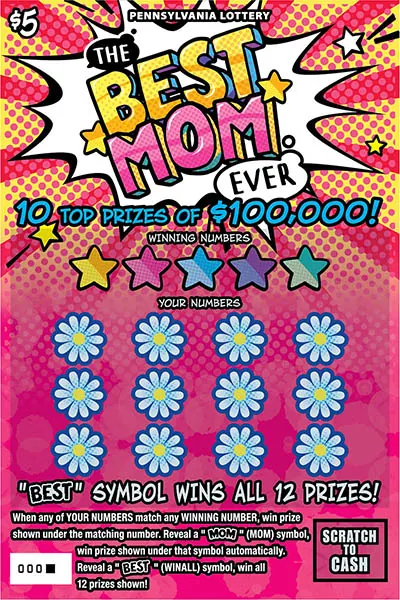 The Best Mom Ever $5 Pennsylvania scratch-off ticket