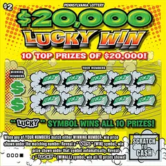 $20,000 Lucky Win $2 scratch-off ticket