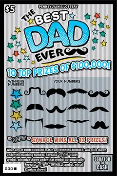 The Best Dad Ever $5 scratch-off ticket