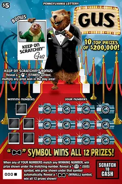 Gus® $5 scratch-off ticket