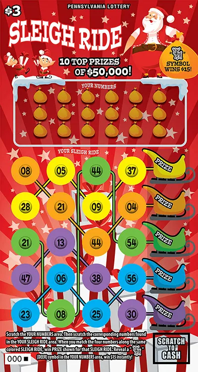 Sleigh Ride $3 Pennsylvania scratch-off ticket