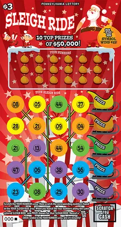 Sleigh Ride $3 scratch-off ticket