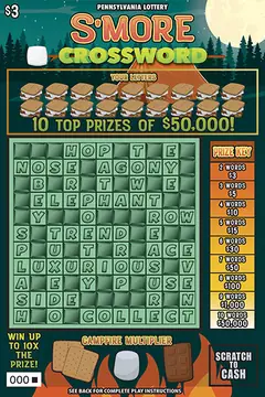 S’more Crossword $3 scratch-off ticket