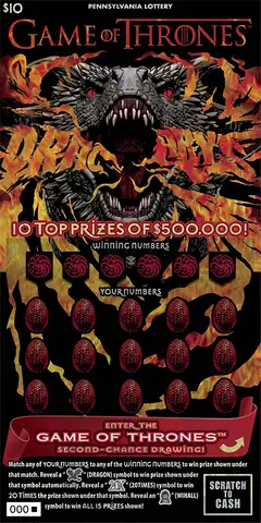 GAME OF THRONES™ $10 scratch-off ticket