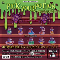 Pick Your Potion $2 scratch-off ticket
