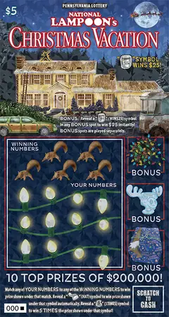 NATIONAL LAMPOON’S CHRISTMAS VACATION $5 scratch-off ticket