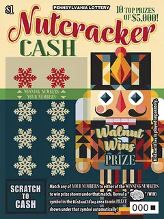 Nutcracker Cash $1 scratch-off ticket