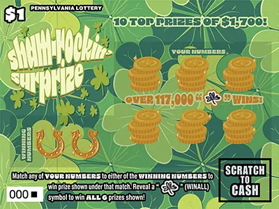Sham-rockin’ Surprize $1 Pennsylvania scratch-off ticket