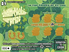 Sham-rockin’ Surprize $1 scratch-off ticket