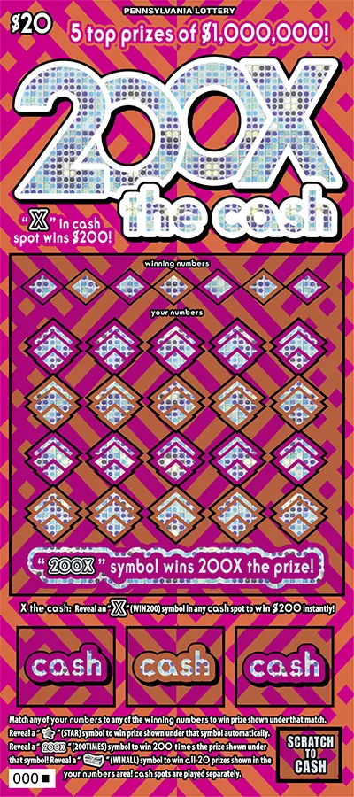 200X the Cash $20 Pennsylvania scratch-off ticket