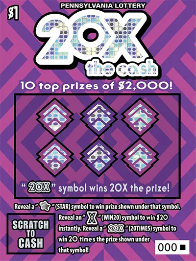 20X the Cash $1 Pennsylvania scratch-off ticket