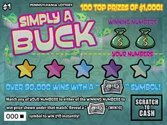 Simply A Buck $1 scratch-off ticket