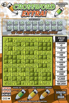 Crossword Extra $3 scratch-off ticket