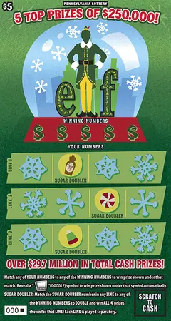 ELF $5 scratch-off ticket