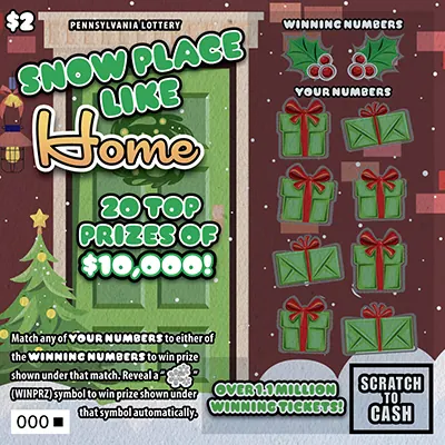 Snow Place Like Home $2 Pennsylvania scratch-off ticket