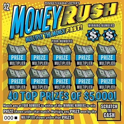 Money Rush $2 Pennsylvania scratch-off ticket