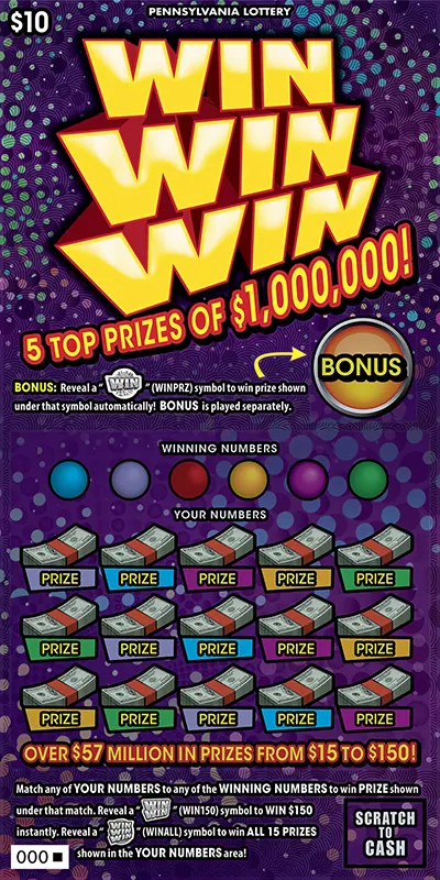 Win Win Win $10 Pennsylvania scratch-off ticket