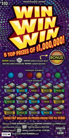 Win Win Win $10 scratch-off ticket