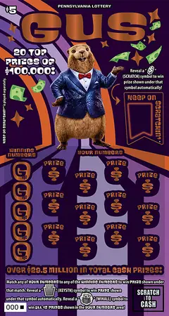 GUS® $5 scratch-off ticket