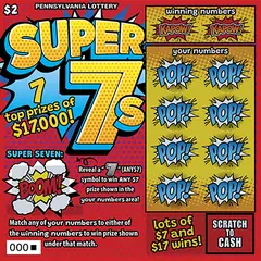 Super 7s $2 scratch-off ticket