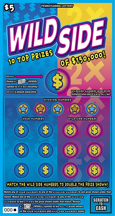 Wild Side $5 Pennsylvania scratch-off ticket