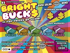 Bright Buck$ $1 scratch-off ticket